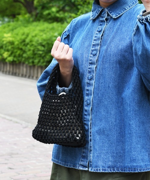 Fun & Daily（ファンアンドデイリー）の「F&D : コットンロープハンドバッグ（かごバッグ・レディース・ブラウン/イエロー/グリーン/ホワイト/ブラック・FREE）」の12枚目の写真