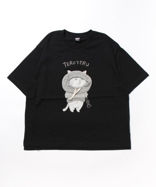 ScoLar（スカラー）の「332006：テルテルネコ アップリケTシャツ
