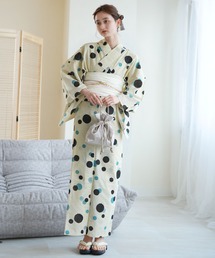 utatane（ウタタネ）の「浴衣3点セット 綿麻 重なる鉄紺の泡（浴衣）」