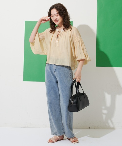 MERLOT(メルロー)の「刺繍スモックブラウス(シャツ/ブラウス・レディース・ホワイト/イエロー/パープル・FREE)」の18枚目の写真