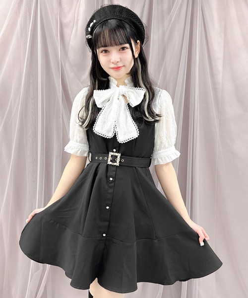 ROJITA（ロジータ）の「ベルト付きペプラムフレア半袖ワンピース（ワンピース・レディース・ピンク/ベージュ/ブラック・FREE）」の15枚目の写真