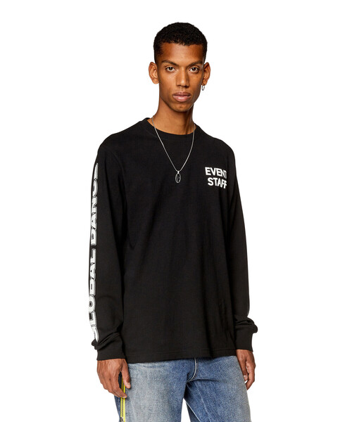 DIESEL（ディーゼル）の「メンズ Tシャツ レギュラーフィット 長袖 グラフィック バックプリント（Tシャツ/カットソー・メンズ・ホワイト系その他/ブラック・X-SMALL/X-LARGE/XXX-LARGE/MEDIUM/LARGE/XX-LARGE/SMALL）」の12枚目の写真