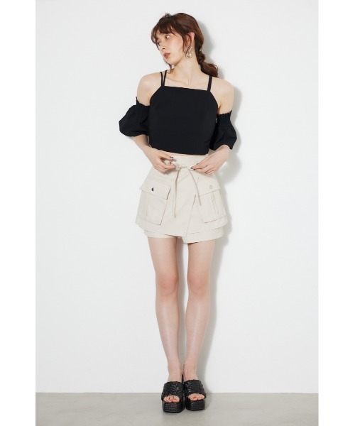 rienda（リエンダ）の「2WAYラップベルトショートパンツ（その他パンツ・レディース・ライトグリーン/アイボリー/ブラック・SMALL/X-SMALL/MEDIUM）」の5枚目の写真