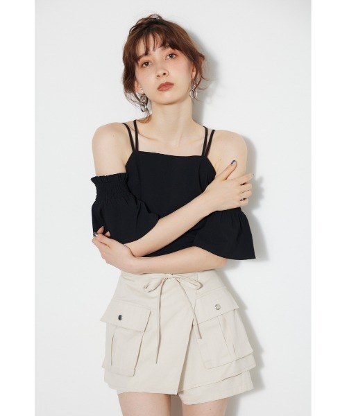 rienda（リエンダ）の「2WAYラップベルトショートパンツ（その他パンツ・レディース・ライトグリーン/アイボリー/ブラック・SMALL/X-SMALL/MEDIUM）」の6枚目の写真