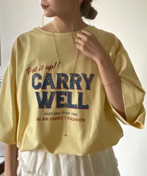 LOWRYS FARM（ローリーズファーム）の「USEDツアーTSS　908136（Tシャツ/カットソー・レディース・ホワイト/チャコールグレー/オフホワイト/イエロー/アイボリー/グレー系その他・FREE）」の6枚目の写真