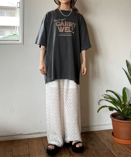 LOWRYS FARM（ローリーズファーム）の「USEDツアーTSS　908136（Tシャツ/カットソー・レディース・ホワイト/チャコールグレー/オフホワイト/イエロー/アイボリー/グレー系その他・FREE）」の10枚目の写真