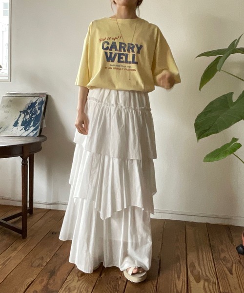 LOWRYS FARM（ローリーズファーム）の「USEDツアーTSS　908136（Tシャツ/カットソー・レディース・ホワイト/チャコールグレー/オフホワイト/イエロー/アイボリー/グレー系その他・FREE）」の8枚目の写真