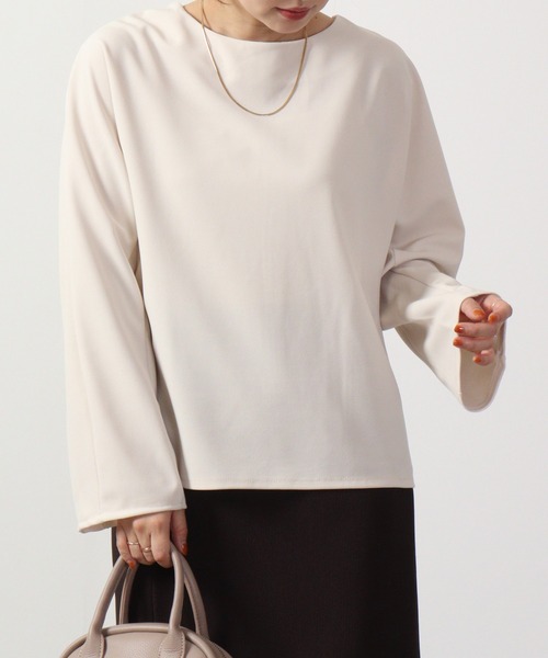 ＆soiree（アンドソワレ）の「&soiree シンプルトップス 長袖（Tシャツ/カットソー・レディース・ブラック/ベージュ・F）」の8枚目の写真