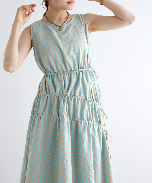 w closet（ダブルクローゼット）の「ノースリーブチェックワンピース