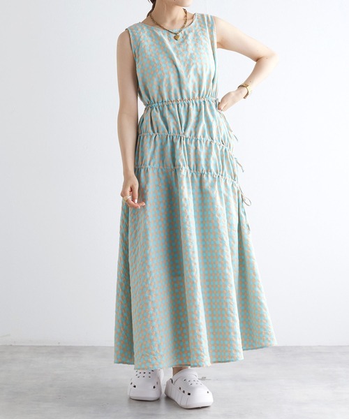 w closet（ダブルクローゼット）の「ノースリーブチェックワンピース