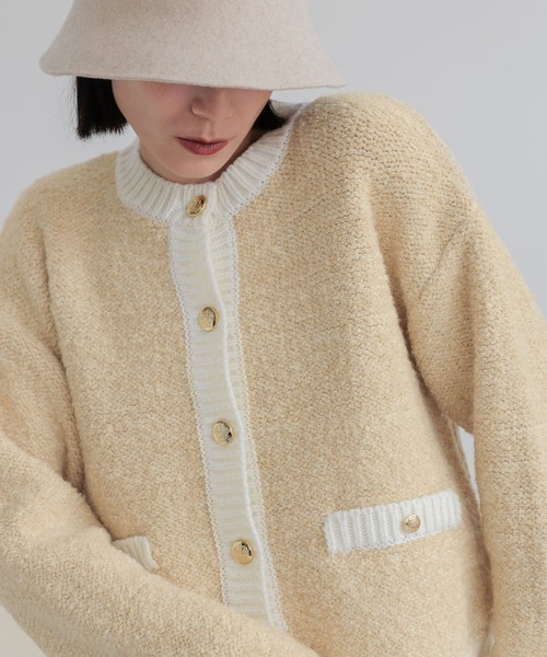 LOWRYS FARM（ローリーズファーム）の「ツイードカーディガンロングスリーブ　968107（カーディガン/ボレロ・レディース・ブラック/パープル/アイボリー・FREE）」の17枚目の写真