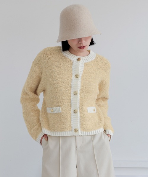 LOWRYS FARM（ローリーズファーム）の「ツイードカーディガンロングスリーブ　968107（カーディガン/ボレロ・レディース・ブラック/パープル/アイボリー・FREE）」の11枚目の写真