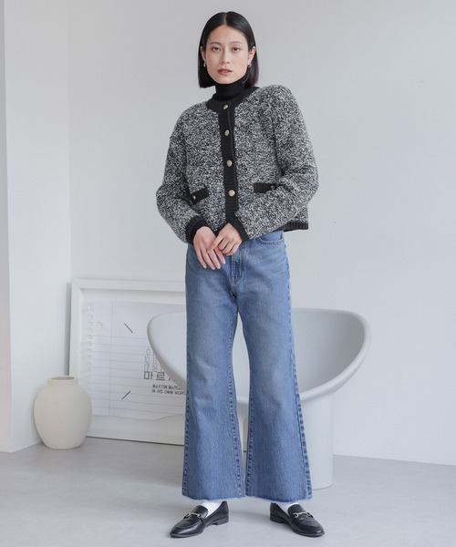 LOWRYS FARM（ローリーズファーム）の「ツイードカーディガンロングスリーブ　968107（カーディガン/ボレロ・レディース・ブラック/パープル/アイボリー・FREE）」の15枚目の写真