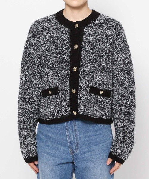 LOWRYS FARM（ローリーズファーム）の「ツイードカーディガンロングスリーブ　968107（カーディガン/ボレロ・レディース・ブラック/パープル/アイボリー・FREE）」の12枚目の写真