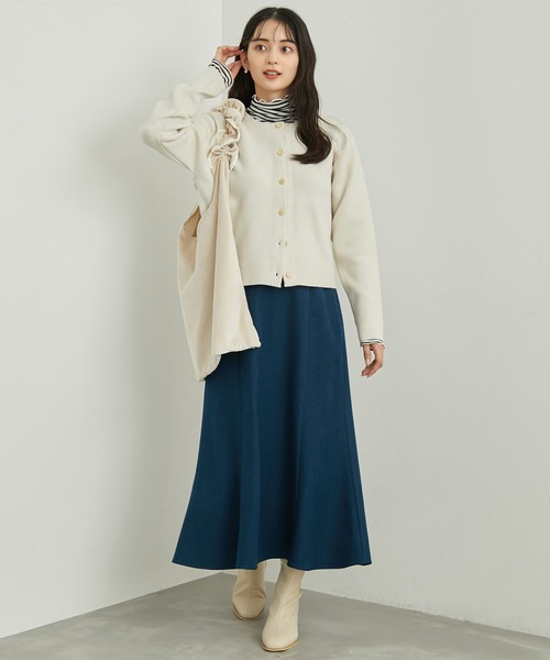 ROPE' PICNIC（ロペピクニック）の「RENU/ゴールドボタンカーディガン（カーディガン/ボレロ・レディース・オレンジ/キナリ/ネイビー/ブルー・38）」の6枚目の写真