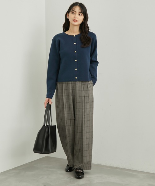 ROPE' PICNIC（ロペピクニック）の「RENU/ゴールドボタンカーディガン（カーディガン/ボレロ・レディース・オレンジ/キナリ/ネイビー/ブルー・38）」の9枚目の写真