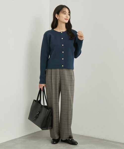 ROPE' PICNIC（ロペピクニック）の「RENU/ゴールドボタンカーディガン（カーディガン/ボレロ・レディース・オレンジ/キナリ/ネイビー/ブルー・38）」の11枚目の写真