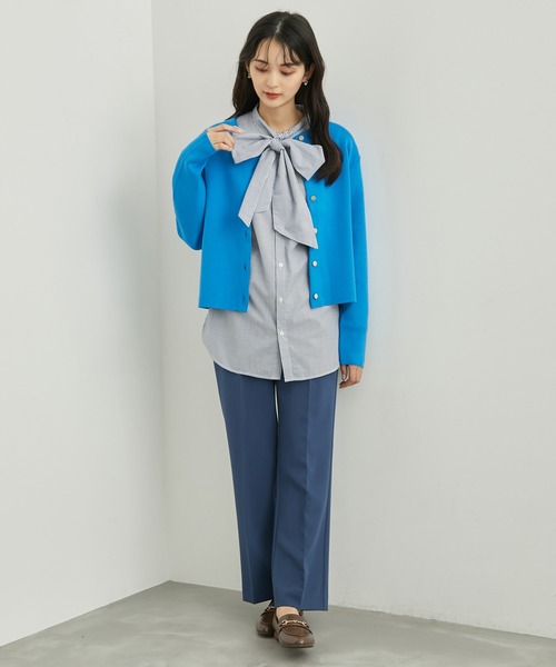 ROPE' PICNIC（ロペピクニック）の「RENU/ゴールドボタンカーディガン（カーディガン/ボレロ・レディース・オレンジ/キナリ/ネイビー/ブルー・38）」の12枚目の写真