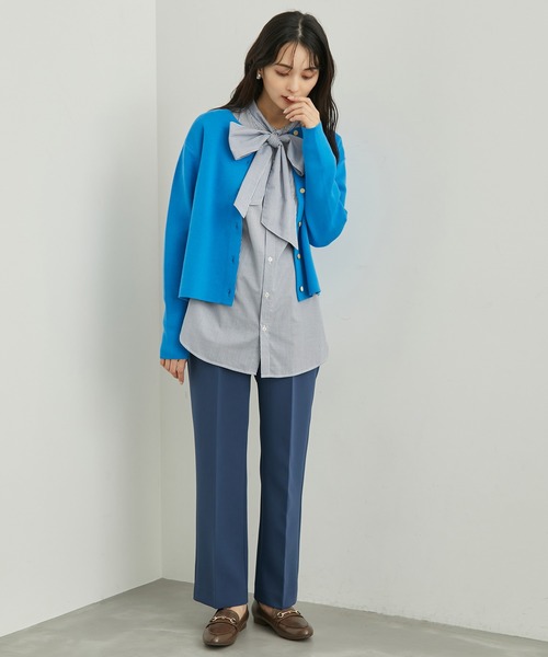 ROPE' PICNIC（ロペピクニック）の「RENU/ゴールドボタンカーディガン（カーディガン/ボレロ・レディース・オレンジ/キナリ/ネイビー/ブルー・38）」の13枚目の写真