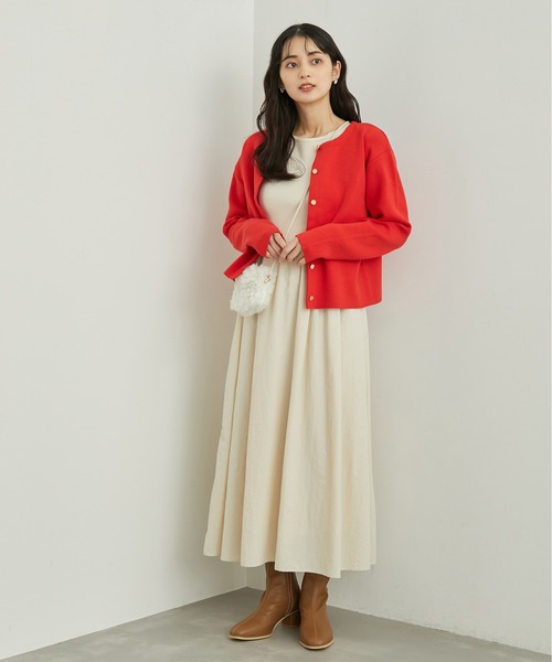 ROPE' PICNIC（ロペピクニック）の「RENU/ゴールドボタンカーディガン（カーディガン/ボレロ・レディース・オレンジ/キナリ/ネイビー/ブルー・38）」の15枚目の写真