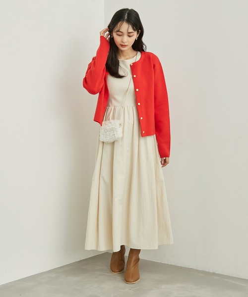 ROPE' PICNIC（ロペピクニック）の「RENU/ゴールドボタンカーディガン（カーディガン/ボレロ・レディース・オレンジ/キナリ/ネイビー/ブルー・38）」の17枚目の写真