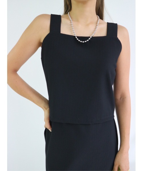 TRUNC（トランクエイティーエイト）の「Smooth Rib Short Tops（キャミソール・レディース・ブラック/ブルー/アイボリー・FREE）」の3枚目の写真