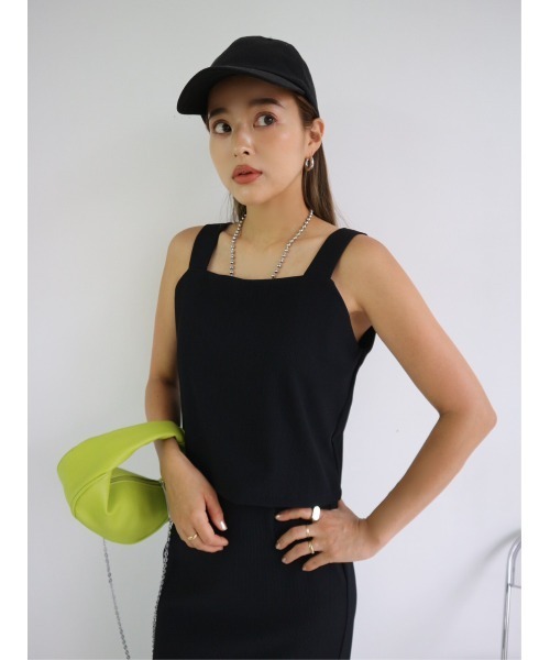 TRUNC（トランクエイティーエイト）の「Smooth Rib Short Tops（キャミソール・レディース・ブラック/ブルー/アイボリー・FREE）」の20枚目の写真