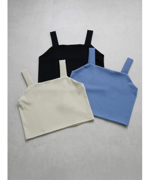 TRUNC（トランクエイティーエイト）の「Smooth Rib Short Tops（キャミソール・レディース・ブラック/ブルー/アイボリー・FREE）」の10枚目の写真