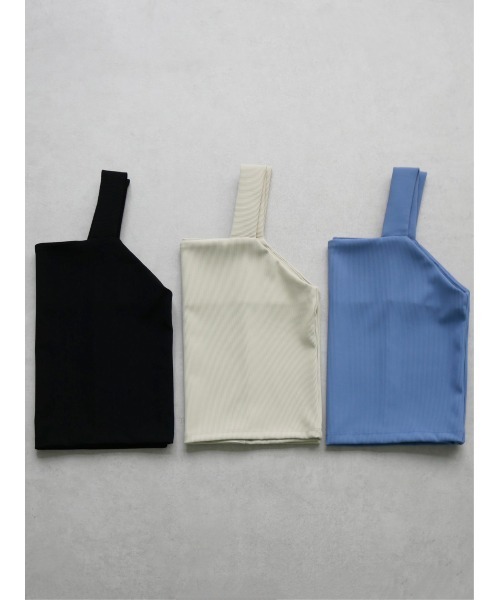 TRUNC（トランクエイティーエイト）の「Smooth Rib Short Tops（キャミソール・レディース・ブラック/ブルー/アイボリー・FREE）」の16枚目の写真