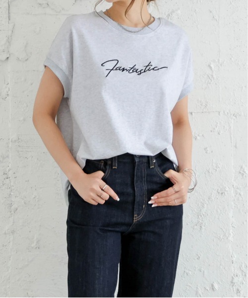 SUGAR BISKET（シュガービスケット）の「シンプル刺繍ロゴＴ（Tシャツ/カットソー・レディース・ミント/ブラック/ライトグレー/ホワイト・フリー）」の13枚目の写真
