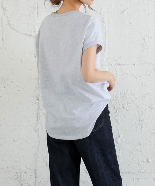 SUGAR BISKET（シュガービスケット）の「シンプル刺繍ロゴＴ（Tシャツ/カットソー・レディース・ミント/ブラック/ライトグレー/ホワイト・フリー）」の6枚目の写真