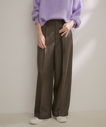 SALON adam et rope' | メランジツイルスラックスパンツ【サステナブル・セットアップ対応】(スラックス)