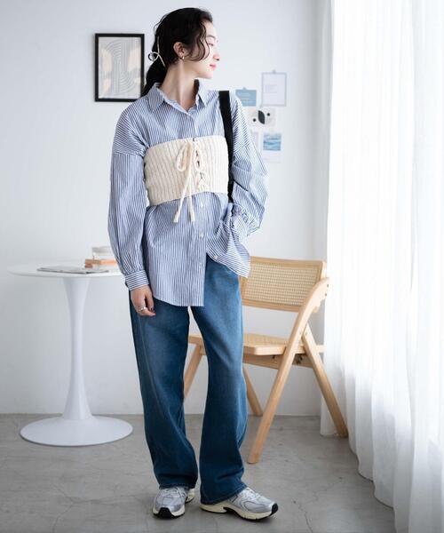 WEGO（ウィゴー）の「WEGO/マルチウェイレースアップベアトップ（チューブトップ・レディース・ブラック/オフホワイト・FREE）」の10枚目の写真