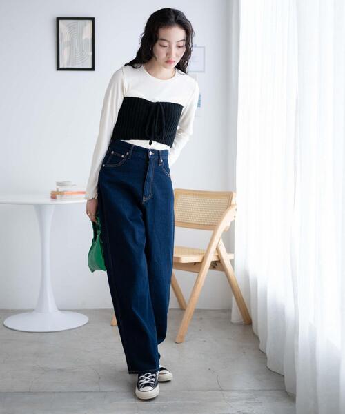 WEGO（ウィゴー）の「WEGO/マルチウェイレースアップベアトップ（チューブトップ・レディース・ブラック/オフホワイト・FREE）」の16枚目の写真