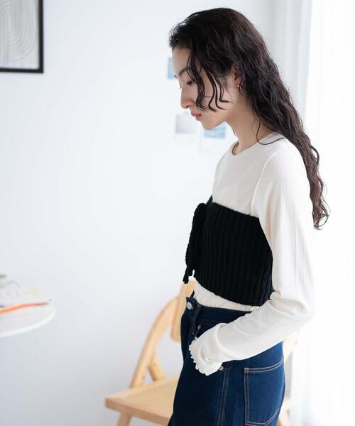 WEGO（ウィゴー）の「WEGO/マルチウェイレースアップベアトップ（チューブトップ・レディース・ブラック/オフホワイト・FREE）」の11枚目の写真