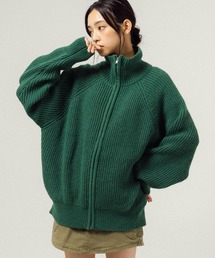 フルジップアップドライバーズニットセーター オーバーサイズ
