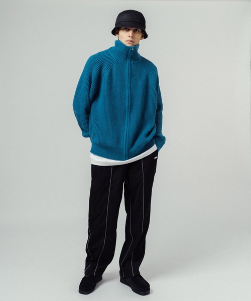 Ressaca（レサーカ）の「フルジップアップドライバーズニットセーター オーバーサイズ（ニット/セーター・メンズ・グリーン/ブルー/グレー/オレンジ/ブラック/ネイビー/オフホワイト/マスタード・M/L）」の14枚目の写真