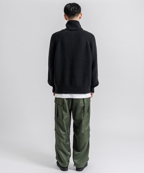 Ressaca（レサーカ）の「フルジップアップドライバーズニットセーター オーバーサイズ（ニット/セーター・メンズ・グリーン/ブルー/グレー/オレンジ/ブラック/ネイビー/オフホワイト/マスタード・M/L）」の12枚目の写真