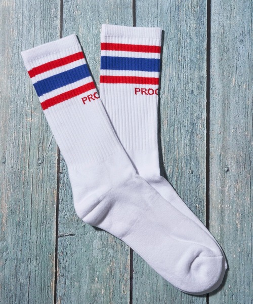 PRO CLUB （プロクラブ）の「【PRO CLUB】STRIPE CREW SOCK / スポーツクルーソックス（ソックス/靴下・メンズ・ホワイト系2/ホワイト系3/ブラック/ホワイト系4/ホワイト系1・LARGE/MEDIUM）」の9枚目の写真