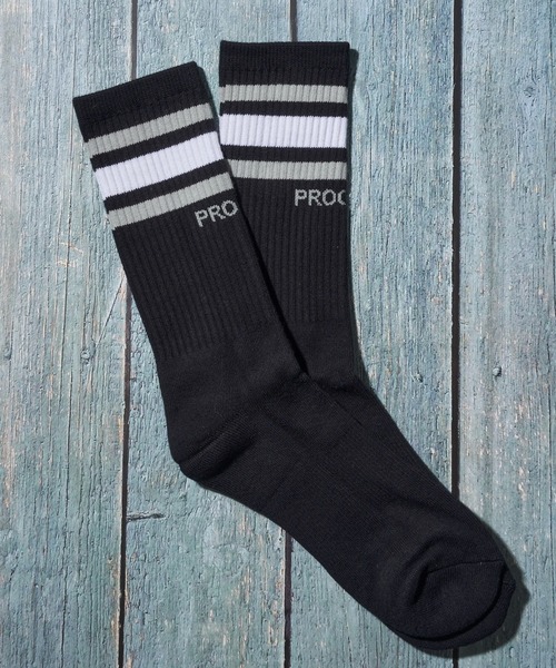 PRO CLUB （プロクラブ）の「【PRO CLUB】STRIPE CREW SOCK / スポーツクルーソックス（ソックス/靴下・メンズ・ホワイト系2/ホワイト系3/ブラック/ホワイト系4/ホワイト系1・LARGE/MEDIUM）」の10枚目の写真