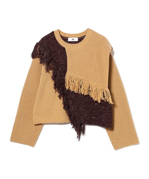 Ray BEAMS（レイビームス）の「RBS / フリンジ キリカエ プルオーバー ニット（ニット/セーター・レディース・カーキ/ライトグレー・ONE SIZE）」の16枚目の写真