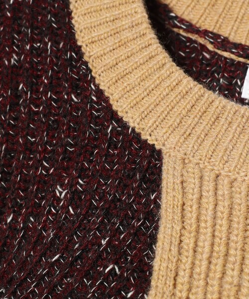 Ray BEAMS（レイビームス）の「RBS / フリンジ キリカエ プルオーバー ニット（ニット/セーター・レディース・カーキ/ライトグレー・ONE SIZE）」の18枚目の写真