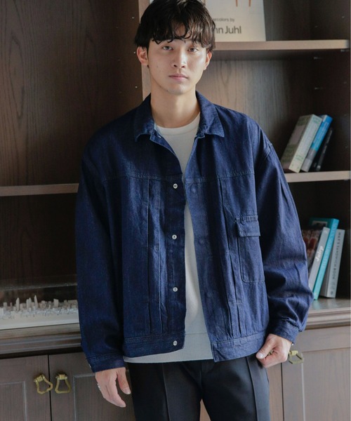 NANO universe（ナノユニバース）の「WEB限定/ワイドシルエットデニムジャケット（デニムジャケット・メンズ・ブルー/ネイビー・M/L/S）」の8枚目の写真