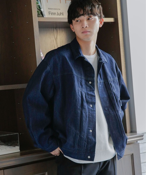 NANO universe（ナノユニバース）の「WEB限定/ワイドシルエットデニムジャケット（デニムジャケット・メンズ・ブルー/ネイビー・M/L/S）」の7枚目の写真