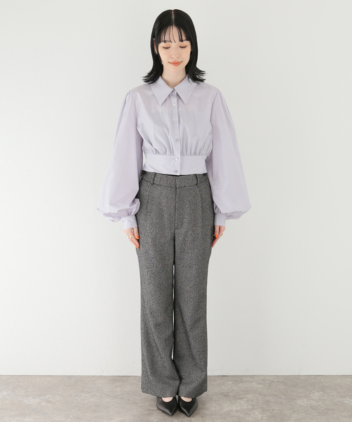 Noble（ノーブル）の「ボリュームスリーブクロップドブラウス（シャツ