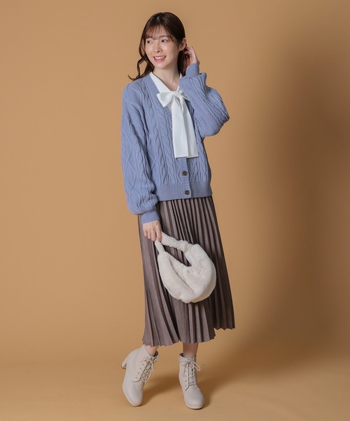 Honeys（ハニーズ）の「ケーブル編Vネックカーディガン（カーディガン