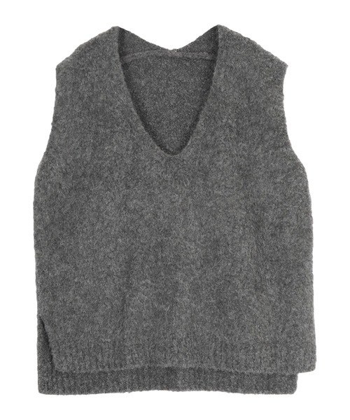 titivate(ティティベイト)の「深Vシャギーニットベスト(ベスト・レディース・モカ/グレー/チャコール・M)」の5枚目の写真