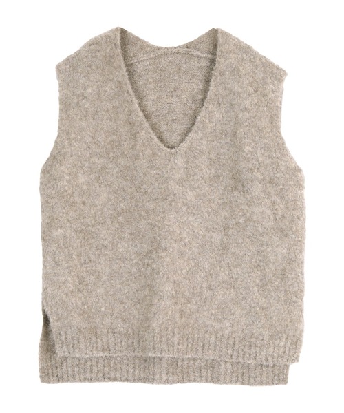 titivate(ティティベイト)の「深Vシャギーニットベスト(ベスト・レディース・モカ/グレー/チャコール・M)」の6枚目の写真