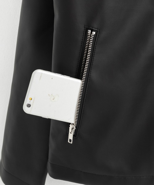 ダブルライダースフェイクレザージャケット（ライダースジャケット）｜Rocky Monroe（ロッキーモンロー）