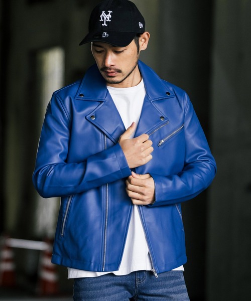 ダブルライダースフェイクレザージャケット（ライダースジャケット）｜Rocky Monroe（ロッキーモンロー）